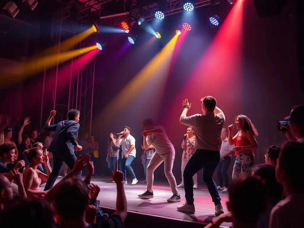 A captivating photograph of a live performance featuring traditional Breton music and dance, highlighting the cultural richness and artistic talent of the region.